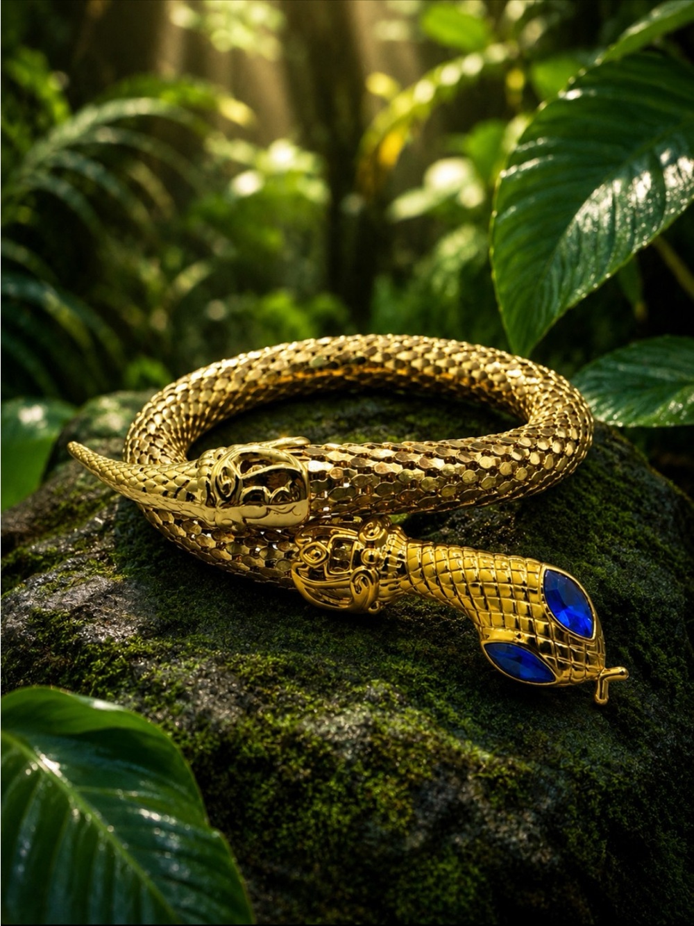 Vintage Gold Snake Wrap Bracelet